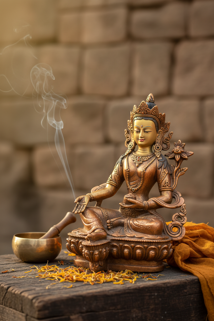 Common Symbols Found in Green Tara Artwork and Their Meanings