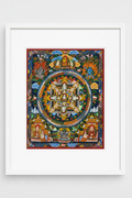 24K Gold Mandala Thangka - White Frame