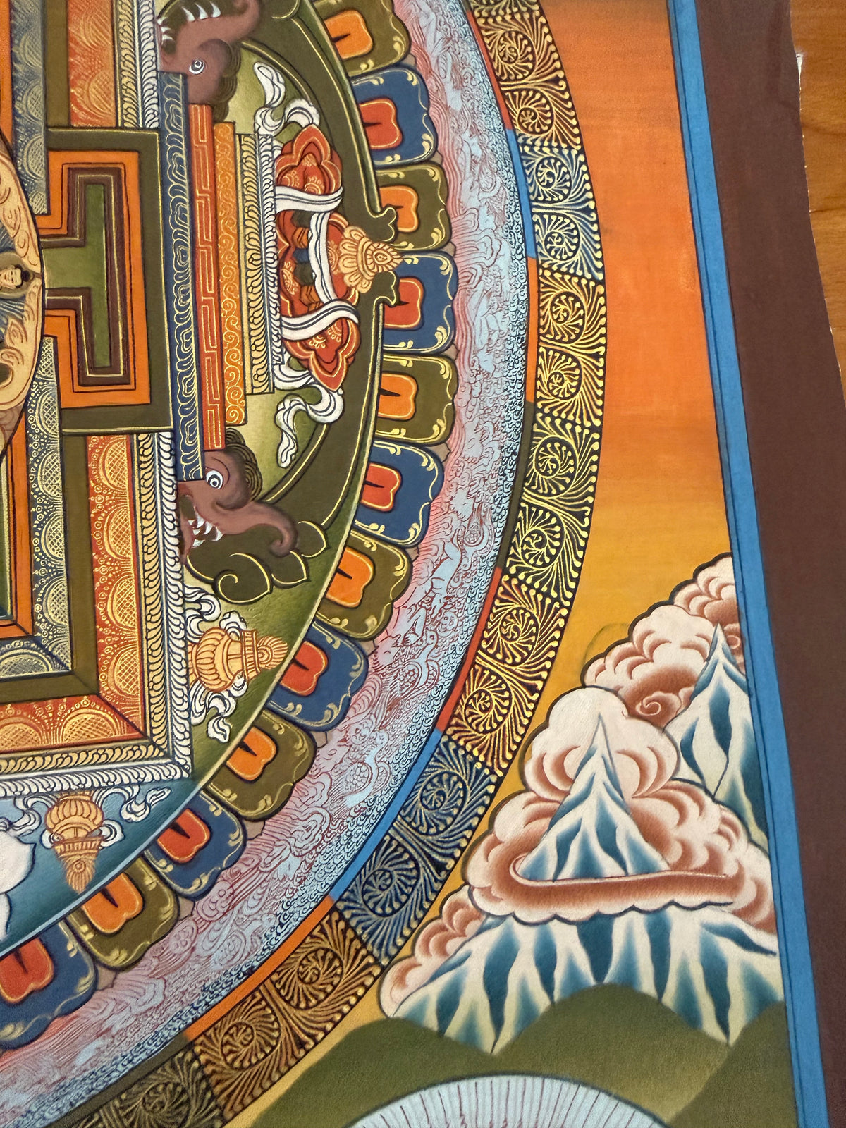 Unframed Buddha Mandala Thangka Painting | Five Dhyani Buddhas | 77 × 56 cm