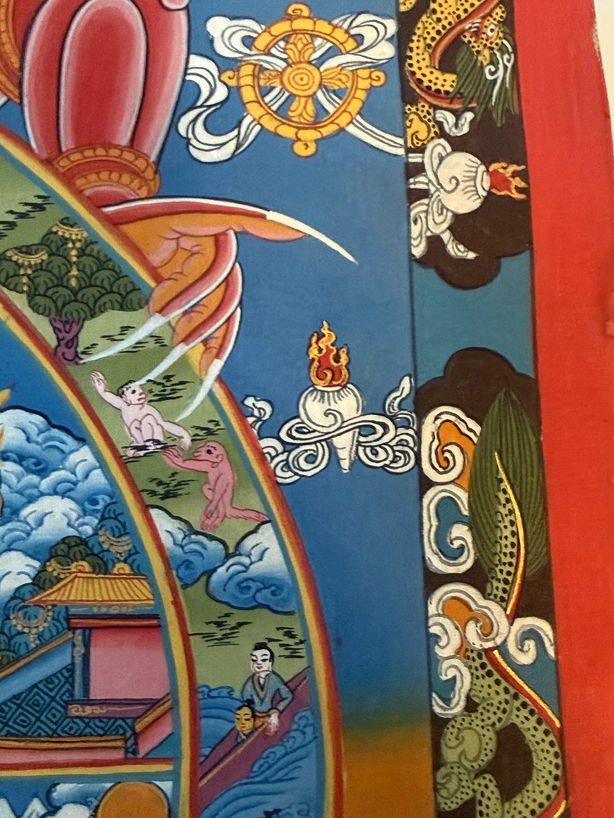 Unframed Bhavachakra Wheel of Life Thangka | Samsara | 50 × 41 cm