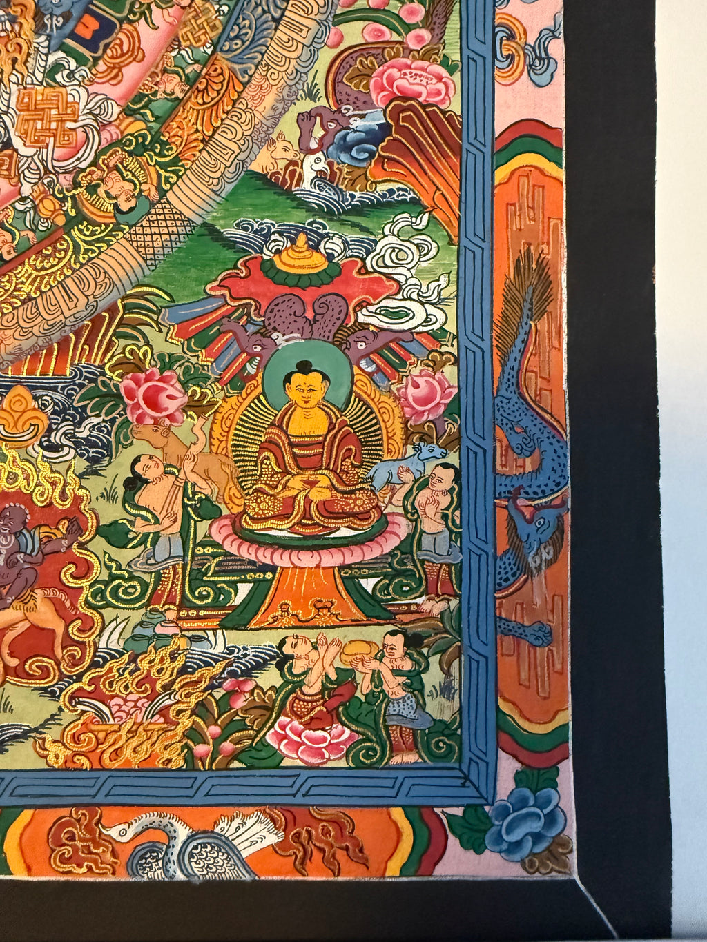 Unframed Chenrezig Mandala Thangka | Avalokiteshvara | 42 × 35 cm