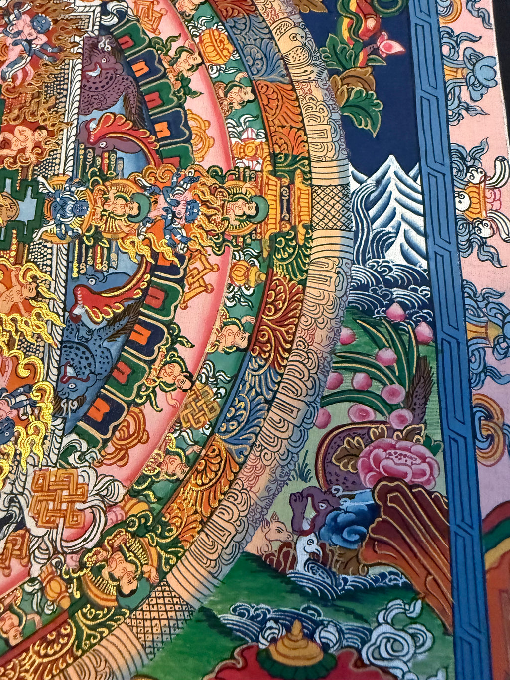 Unframed Chenrezig Mandala Thangka | Avalokiteshvara | 42 × 35 cm