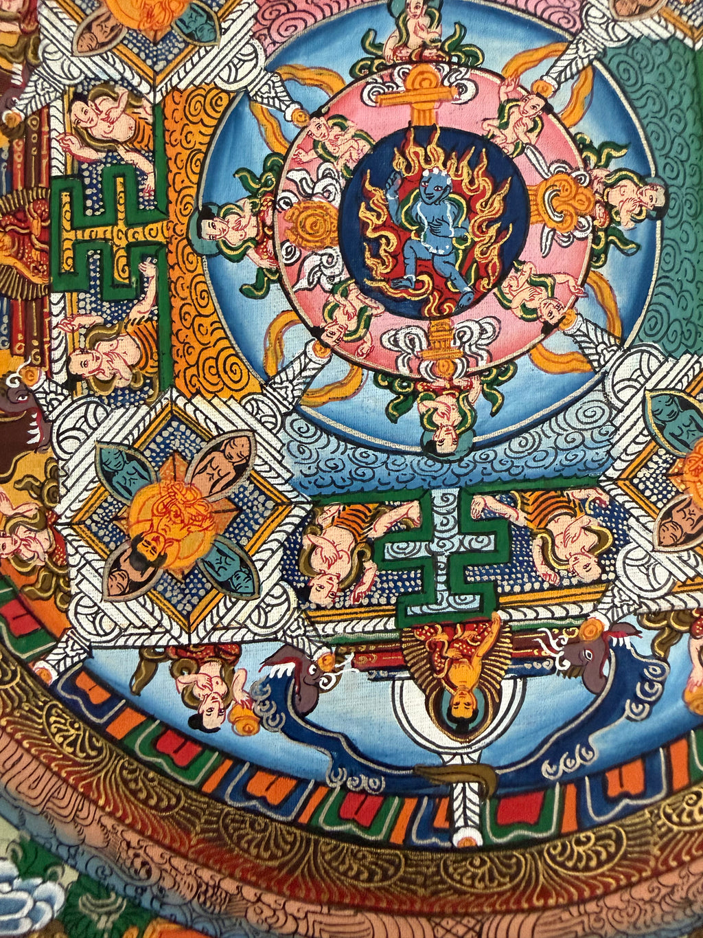 Unframed Chakrasamvara Mandala Thangka | Wrathful Deity | 36 × 28 cm