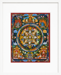 Unframed Tibetan Buddhist Mandala Thangka Painting with 24K Gold Accent| 10" x 8" | Authentic Himalayan Art