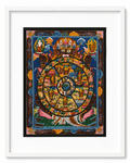 Unframed Vintage Tibetan Wheel of Life Thangka | Bhavachakra | 24K Gold | 10.5" × 8.2"