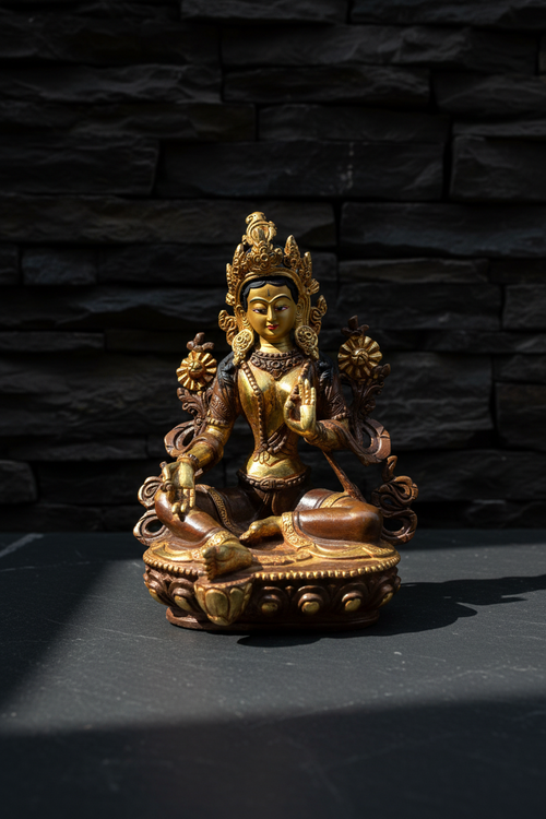 Green Tara – Dark Slate Background