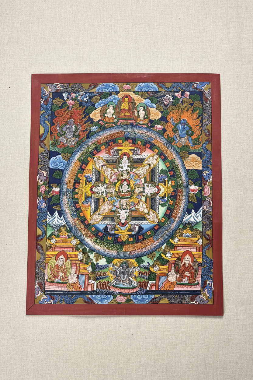 Mandala Thangka - Cream Linen