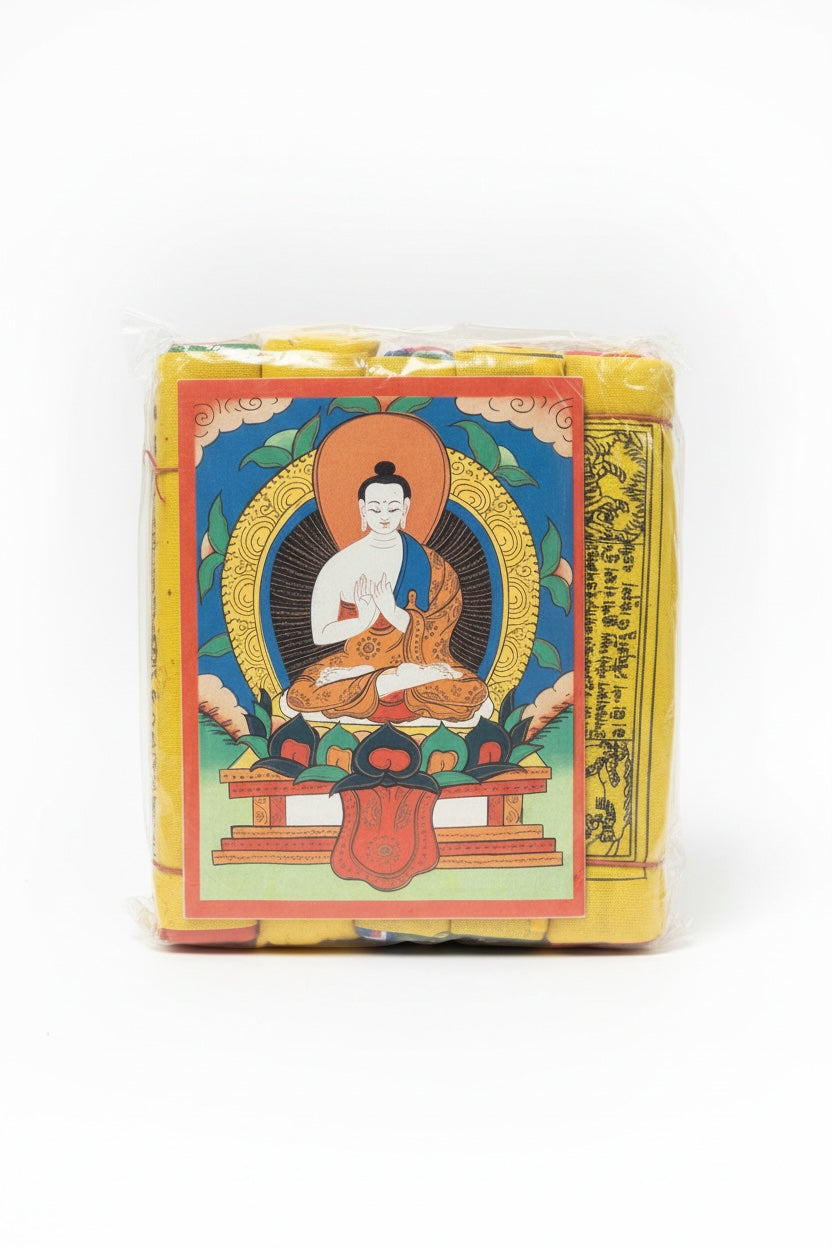 Tibetan Prayer Flags | 6.5" Wide | 10 Flags Per Roll | Set of 5 Rolls | 50 Flags in Total | 27 Feet | Authentic Himalayan Buddhist Lungta | Nepal