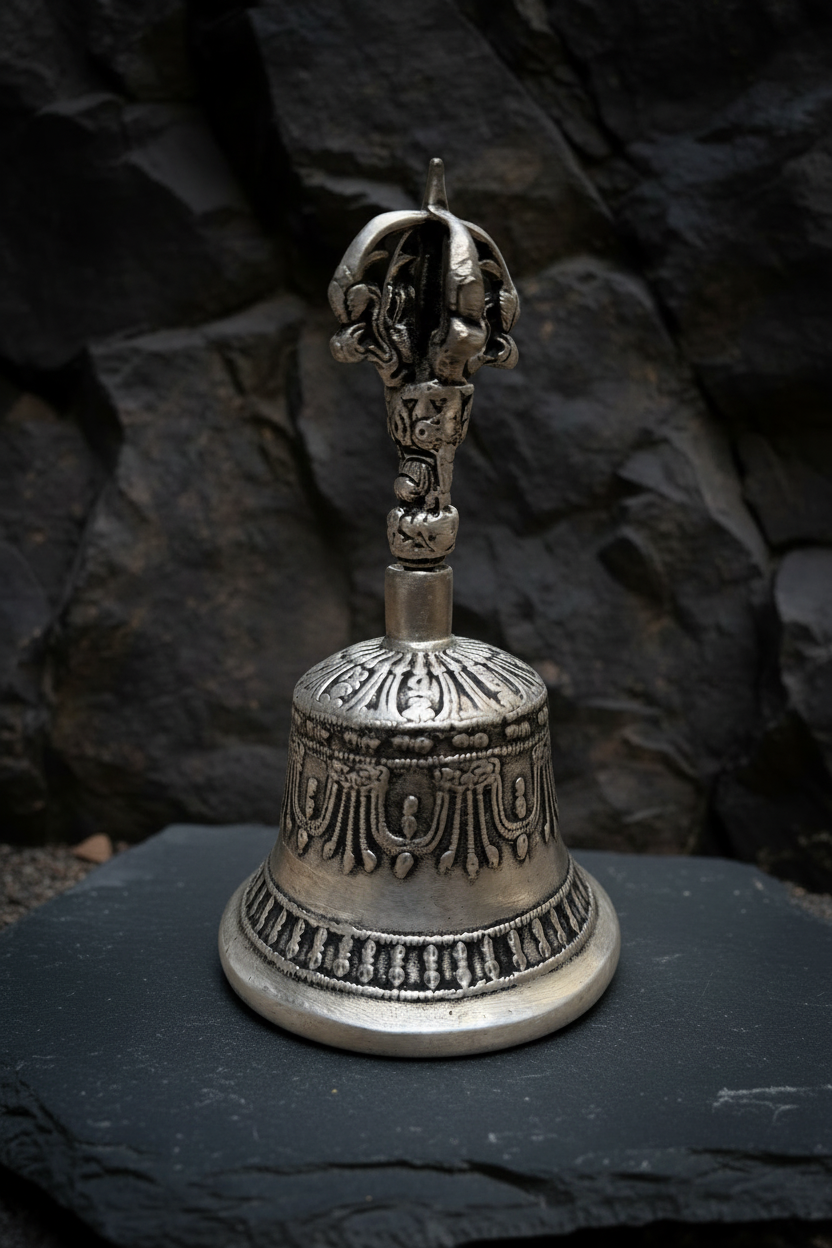 6" Vintage Brass Tibetan Bell & Dorje Set – Meditation & Ritual Instrument