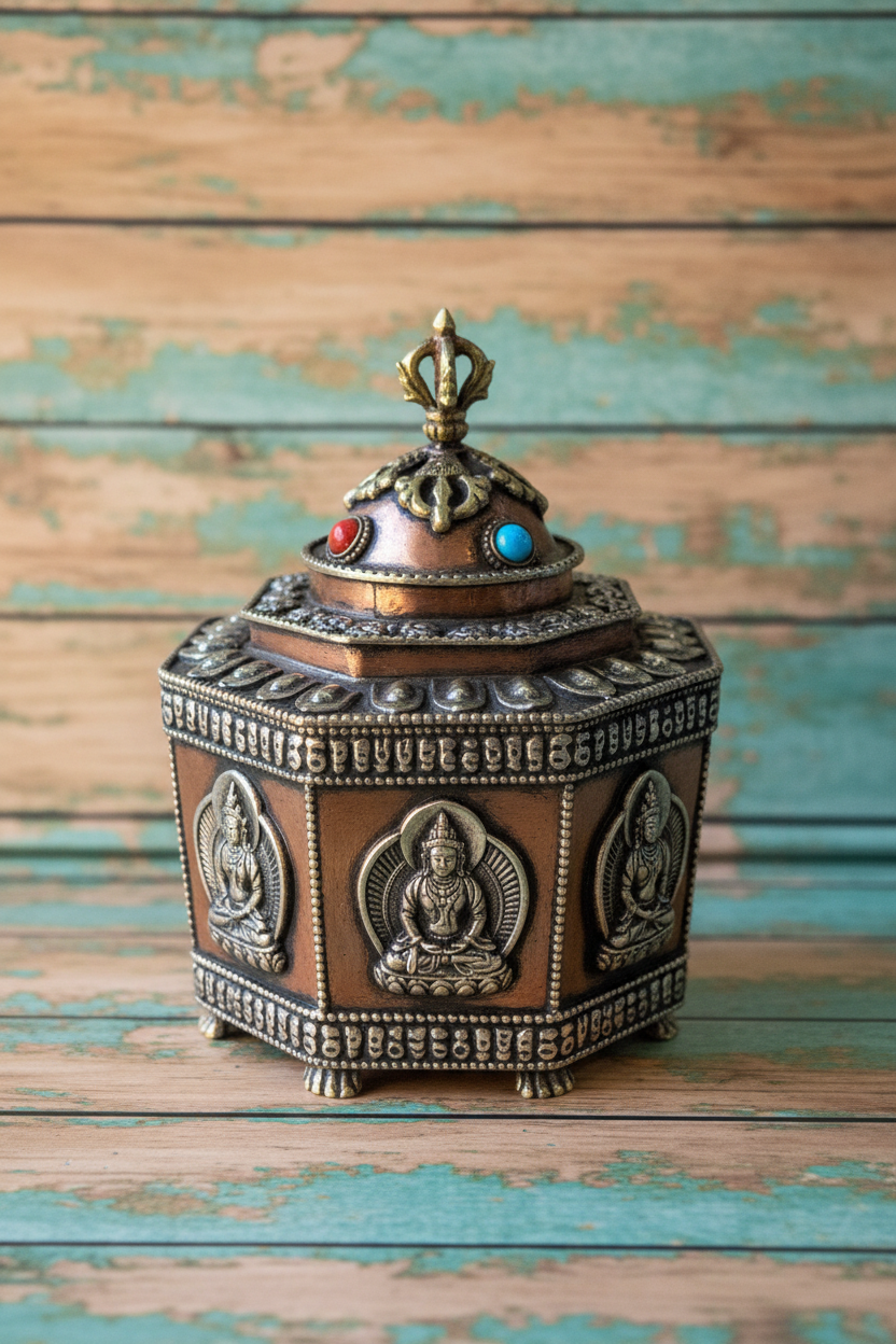 Tibetan Box – Wood Background